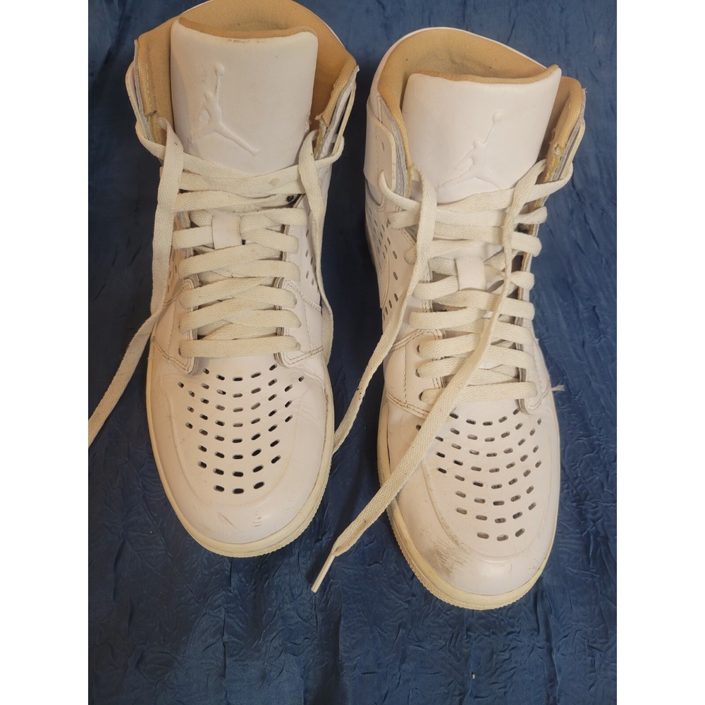 Nike Size 9.5 Air Jordan 1 Retro High White Vachetta Sneakers 845018142